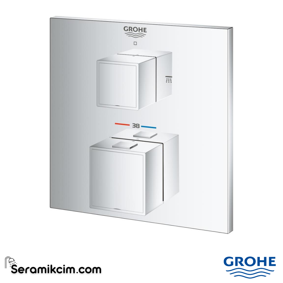 Grohe Grohtherm Cube Termostatik Banyo/Duş Bataryası (Sıva Üstü Grubu) Krom 24154000 - 24154000