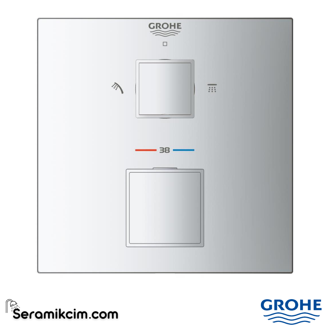 Grohe Grohtherm Cube Termostatik Banyo/Duş Bataryası (Sıva Üstü Grubu) Krom 24154000 - 24154000