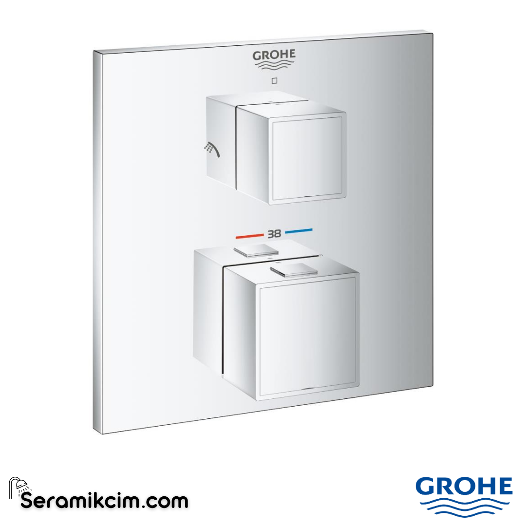 Grohe Grohtherm Cube Termostatik Banyo/Duş Bataryası (Sıva Üstü Grubu) Krom 24154000 - 24154000