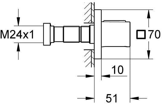 Grohe Grohtherm F Ankastre Duş Bataryası (Sıva Üstü Grubu), Tek Yollu Krom 27623000