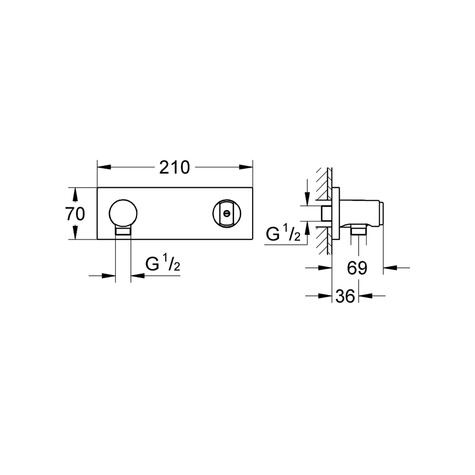 Grohe Grohtherm F Duş Askılı Duvar Bağlantısı Krom 26878000