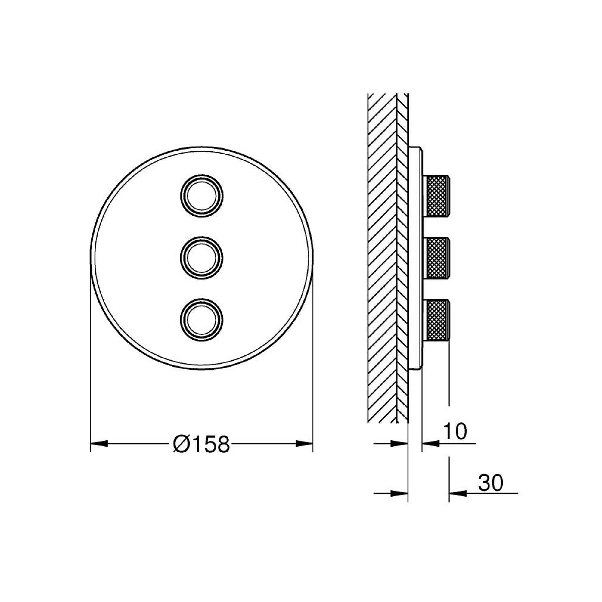 Grohe Grohtherm SmartControl 3 Çıkışlı Debi Kontrolü Sıva Üstü Grubu Fırçalı Bakır 29122DL0