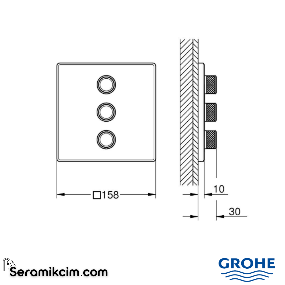 Grohe Grohtherm SmartControl Akış Kontrollü Ankastre Yönlendirici (3 Yollu, Sıva Üstü Grubu), Fırçalı Bakır 29127DL0