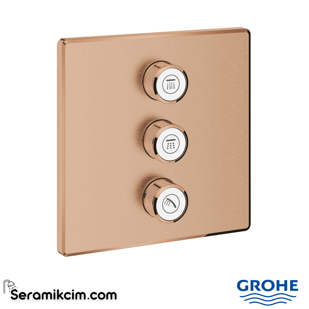 Grohe Grohtherm SmartControl Akış Kontrollü Ankastre Yönlendirici (3 Yollu, Sıva Üstü Grubu), Fırçalı Bakır 29127DL0