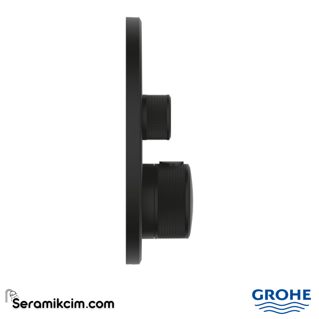 Grohe Grohtherm SmartControl Ankastre Termostatik Banyo/Duş Bataryası (Sıva Üstü Grubu) 3 Yollu Mat Siyah 29508KF0 - 29508KF0