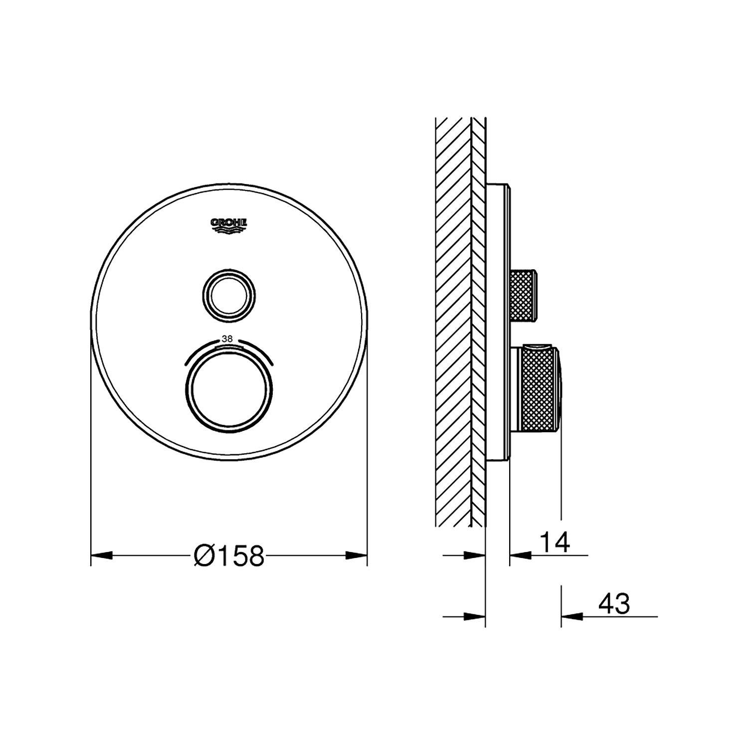 Grohe Grohtherm SmartControl Ankastre Banyo Bataryası, Termostatik Beyaz 29150LS0