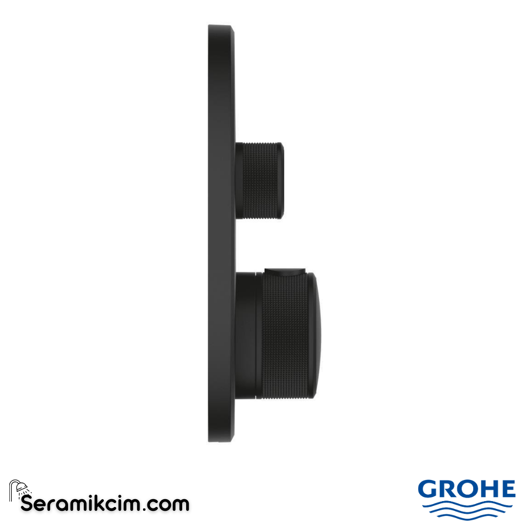 Grohe Grohtherm SmartControl Ankastre Termostatik Banyo/Duş Bataryası (Sıva Üstü Grubu) 2 Yollu Mat Siyah 29507KF0 - 29507KF0