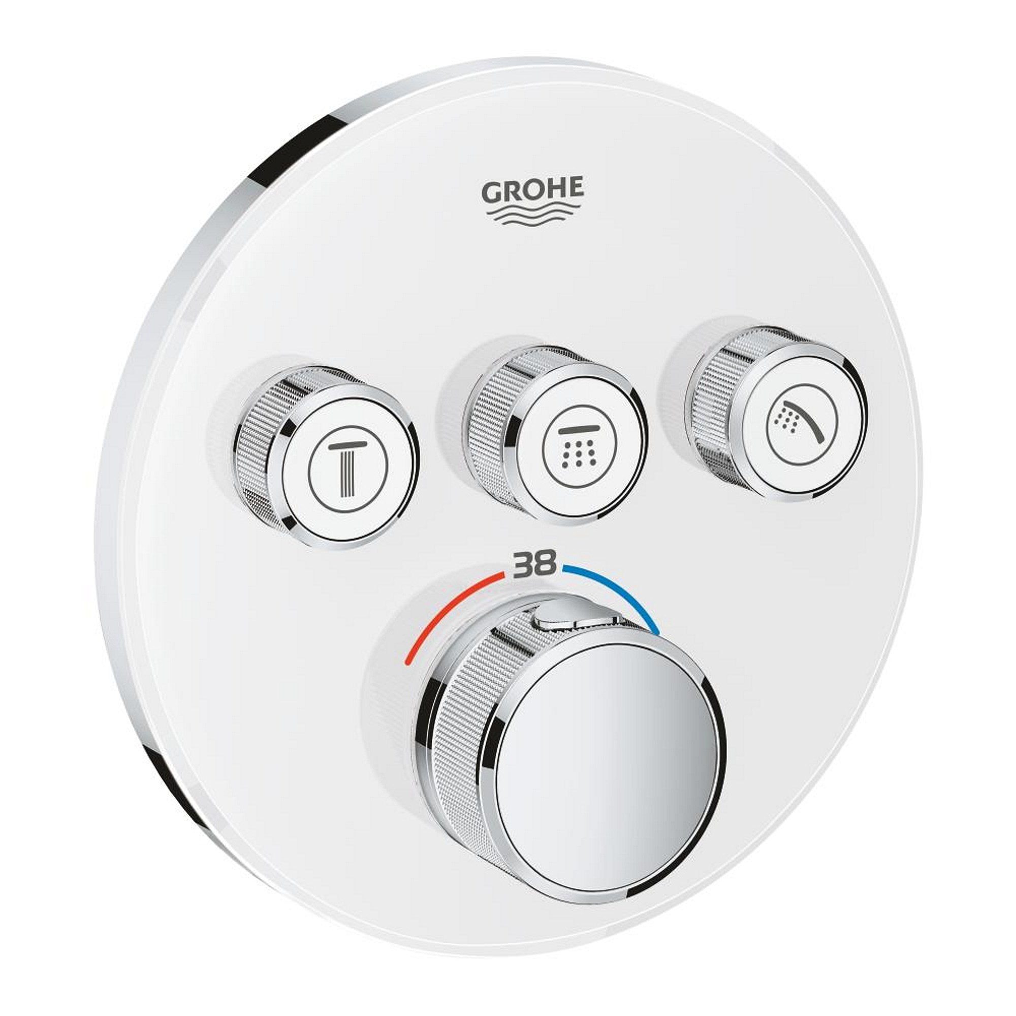 Grohe Grohtherm SmartControl Ankastre Termostatik Batarya 3 Vanalı Beyaz-Krom 29904LS0