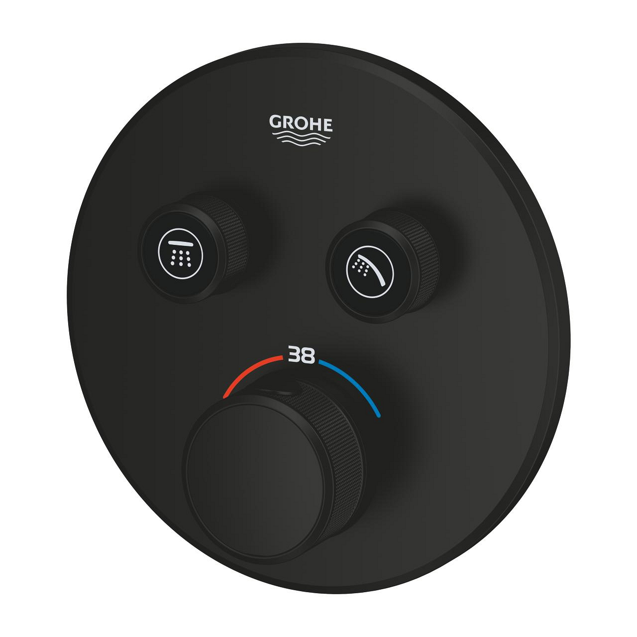 Grohe Grohtherm SmartControl Ankastre Termostatik Banyo Bataryası, Çift Valfli Akış Kontrollü (Sıva Üstü Grubu), Mat Siyah 291192430