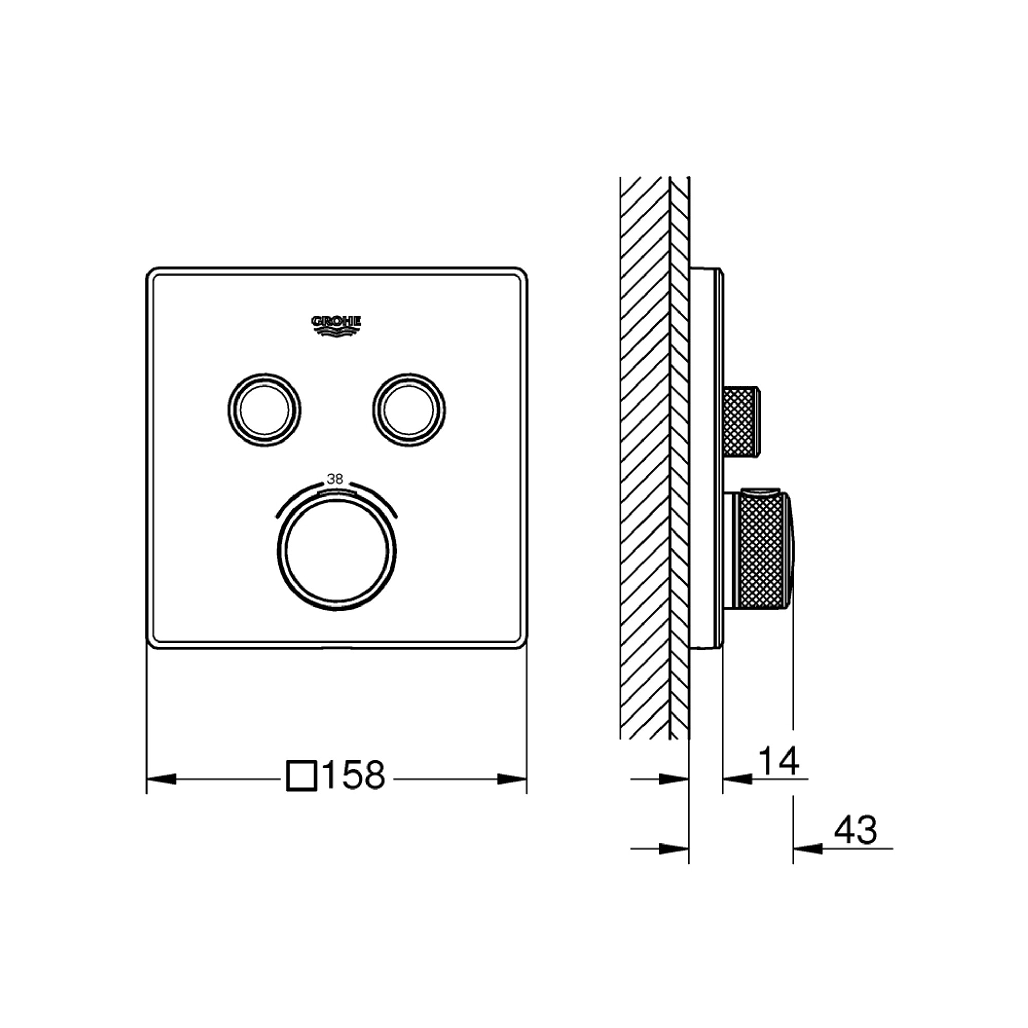 Grohe Grohtherm SmartControl Ankastre Termostatik Batarya 2 Vanalı Beyaz-Krom 29156LS0