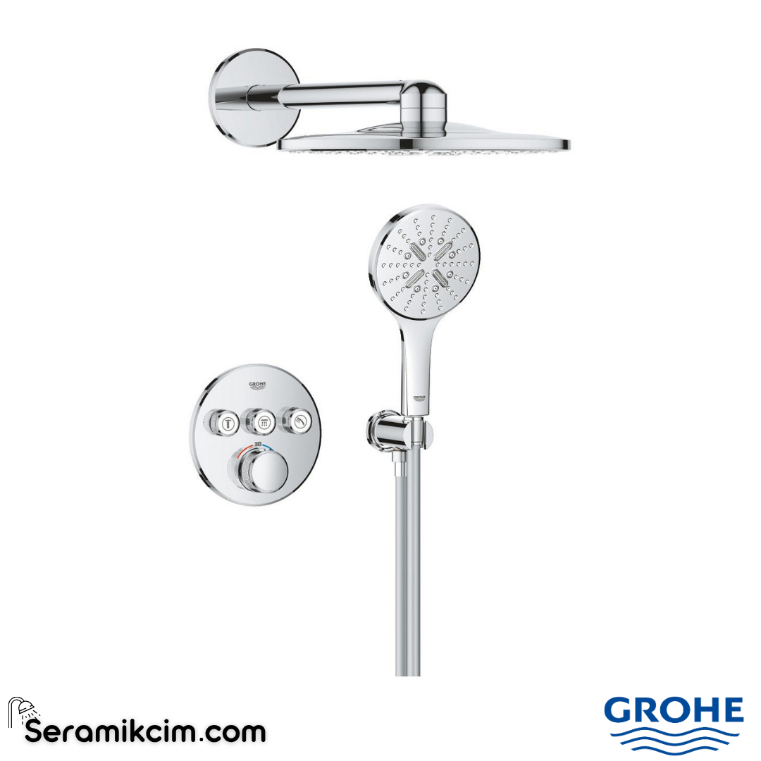 Grohe Grohtherm SmartControl Rainshower SmartActive 310 Ankastre Termostatik Duş Seti Krom 1039970000 - 1039970000