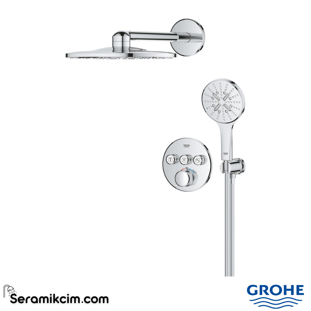 Grohe Grohtherm SmartControl Rainshower SmartActive 310 Ankastre Termostatik Duş Seti Krom 1039970000 - 1039970000