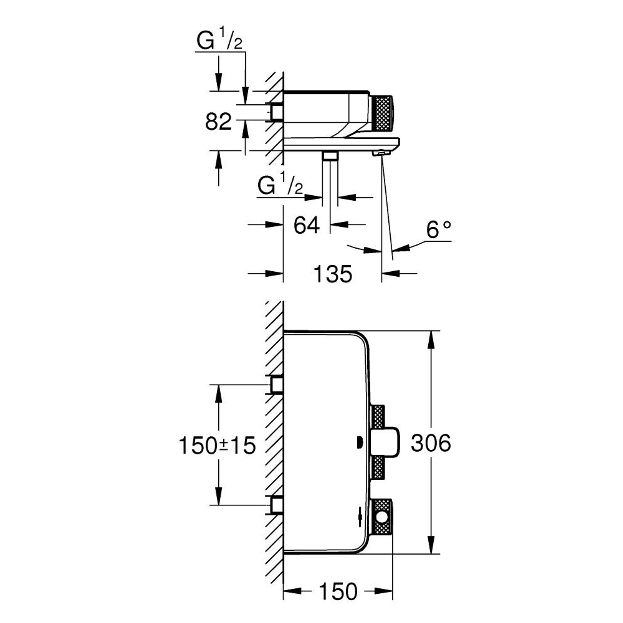 Grohe Grohtherm SmartControl Termostatik Banyo Bataryası Phantom Black Siyah 102168KF00