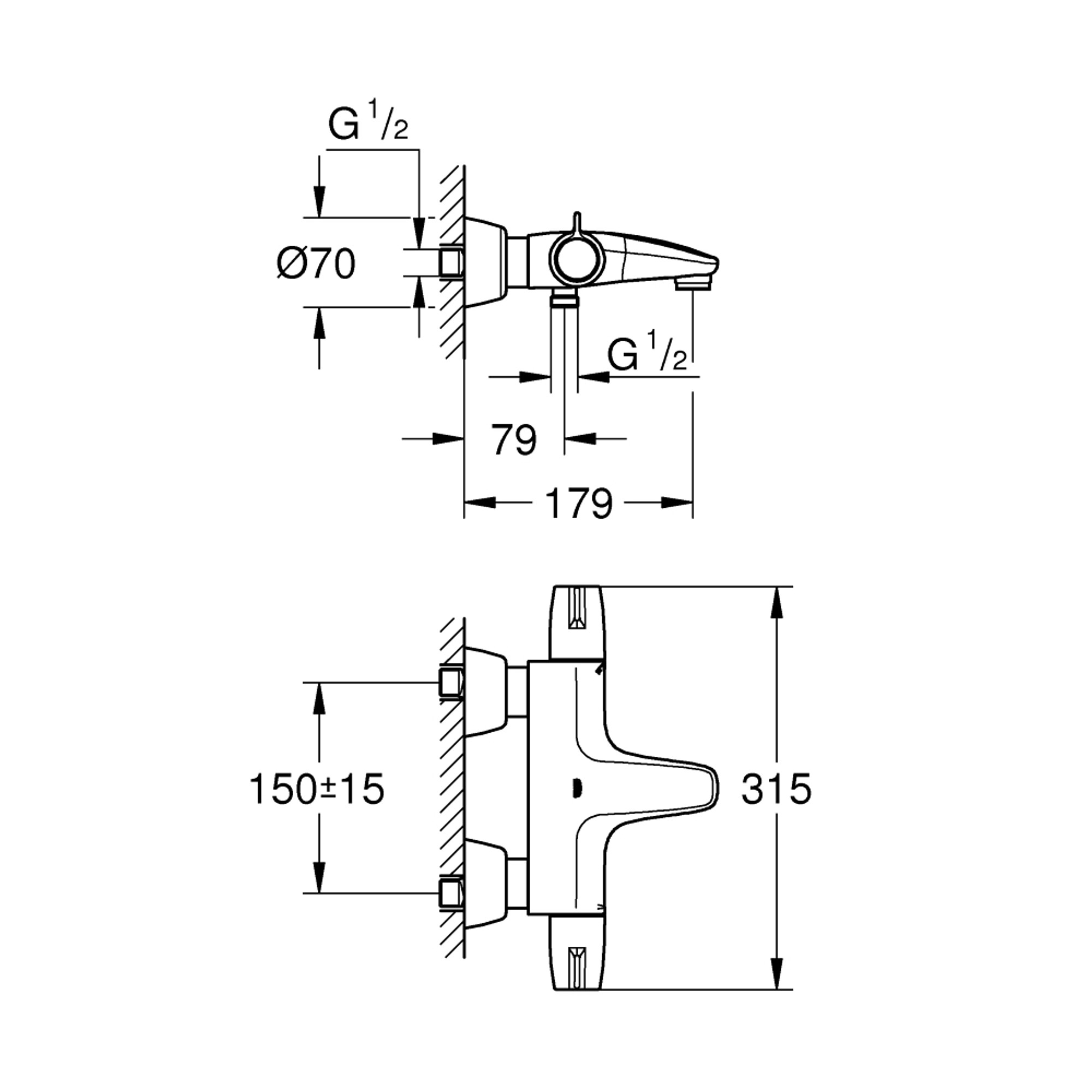 Grohe Grohtherm Special Termostatik Banyo Bataryası Krom 34665000