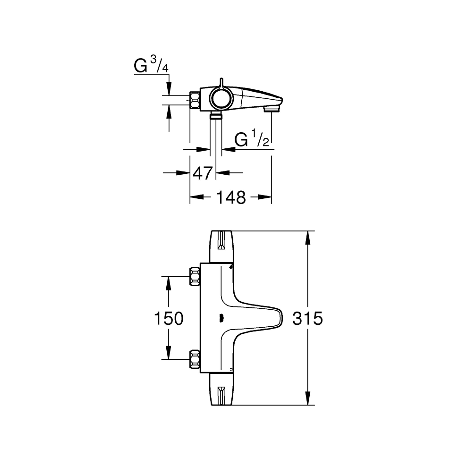 Grohe Grohtherm Special Termostatik Banyo Bataryası Krom 34671000