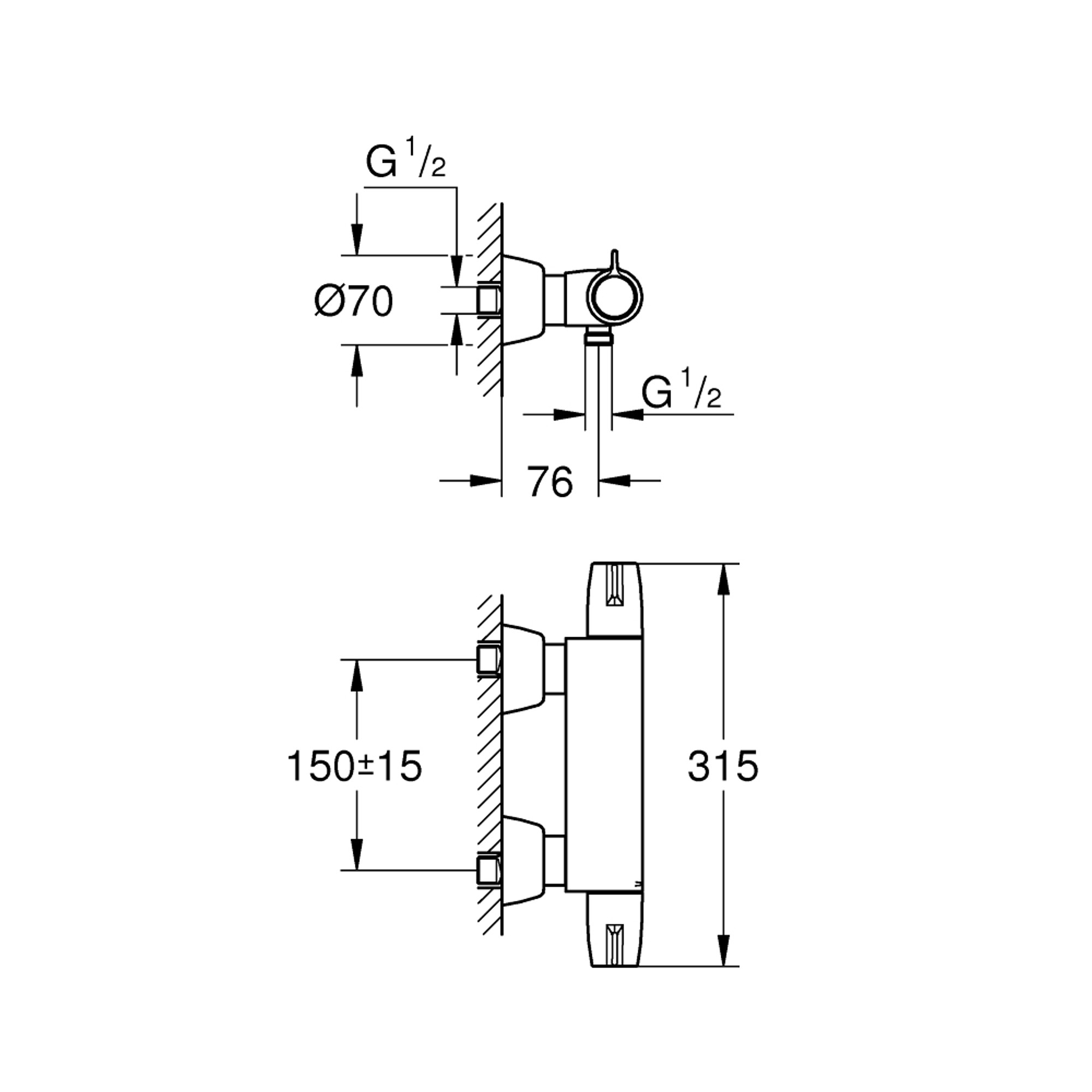 Grohe Grohtherm Special Termostatik Duş Bataryası Krom 34667000