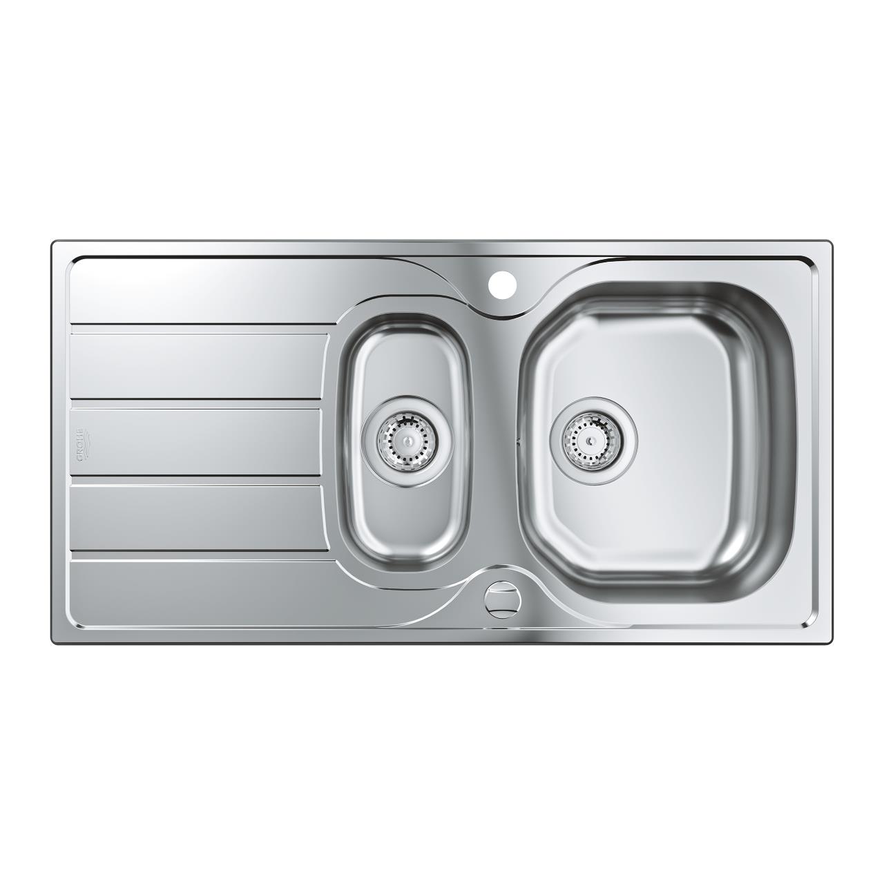 Grohe K200 Damlalıklı 1,5 Gözlü Eviye, Paslanmaz Çelik (96,5x50 cm) - 31564SD1 - 31564SD1