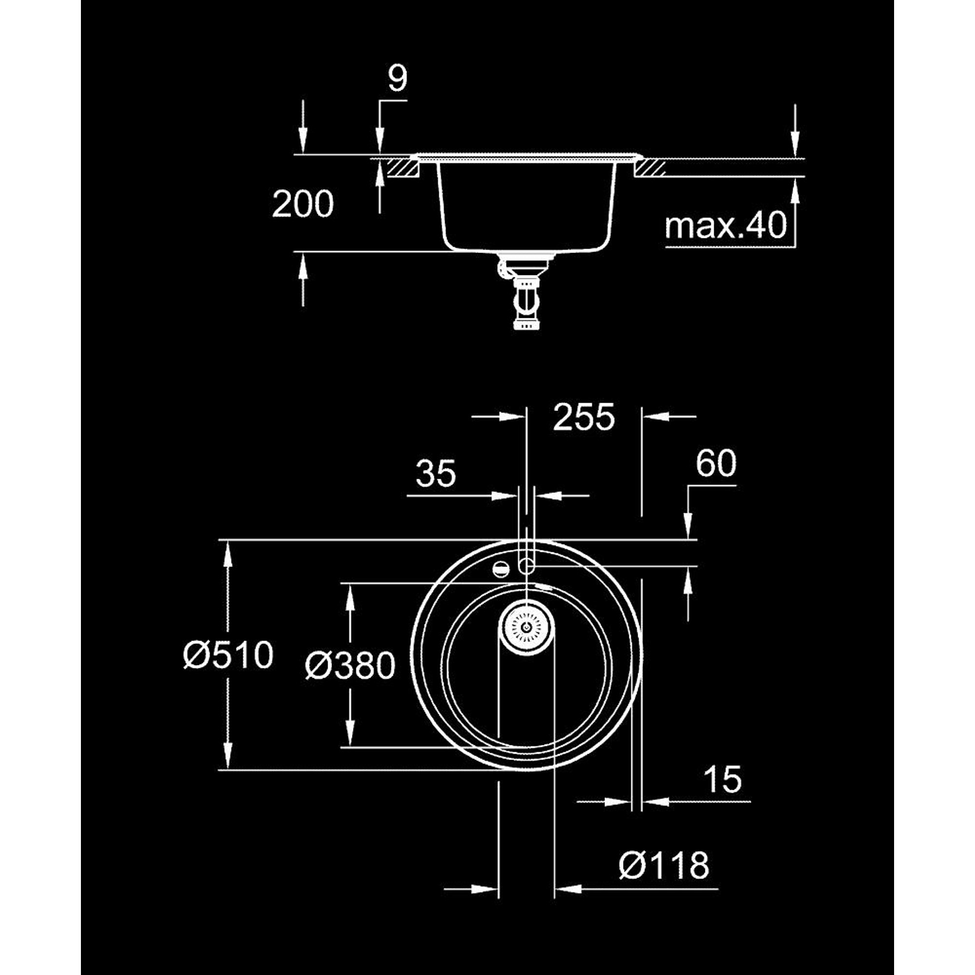 Grohe K200 Kompozit Eviye Siyah 31656AP0