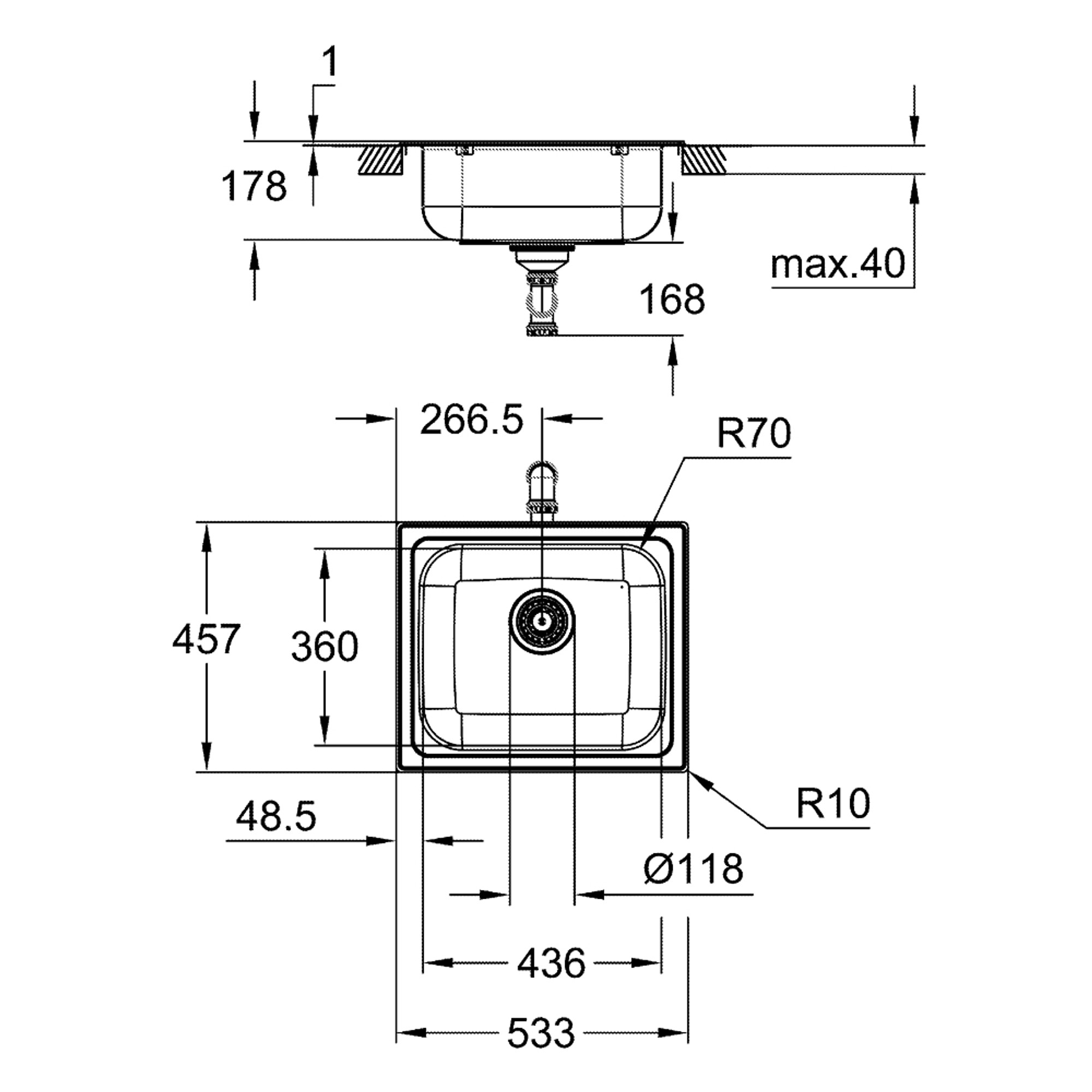 Grohe K200 Paslanmaz Çelik Eviye Paslanmaz Çelik 31719SD0