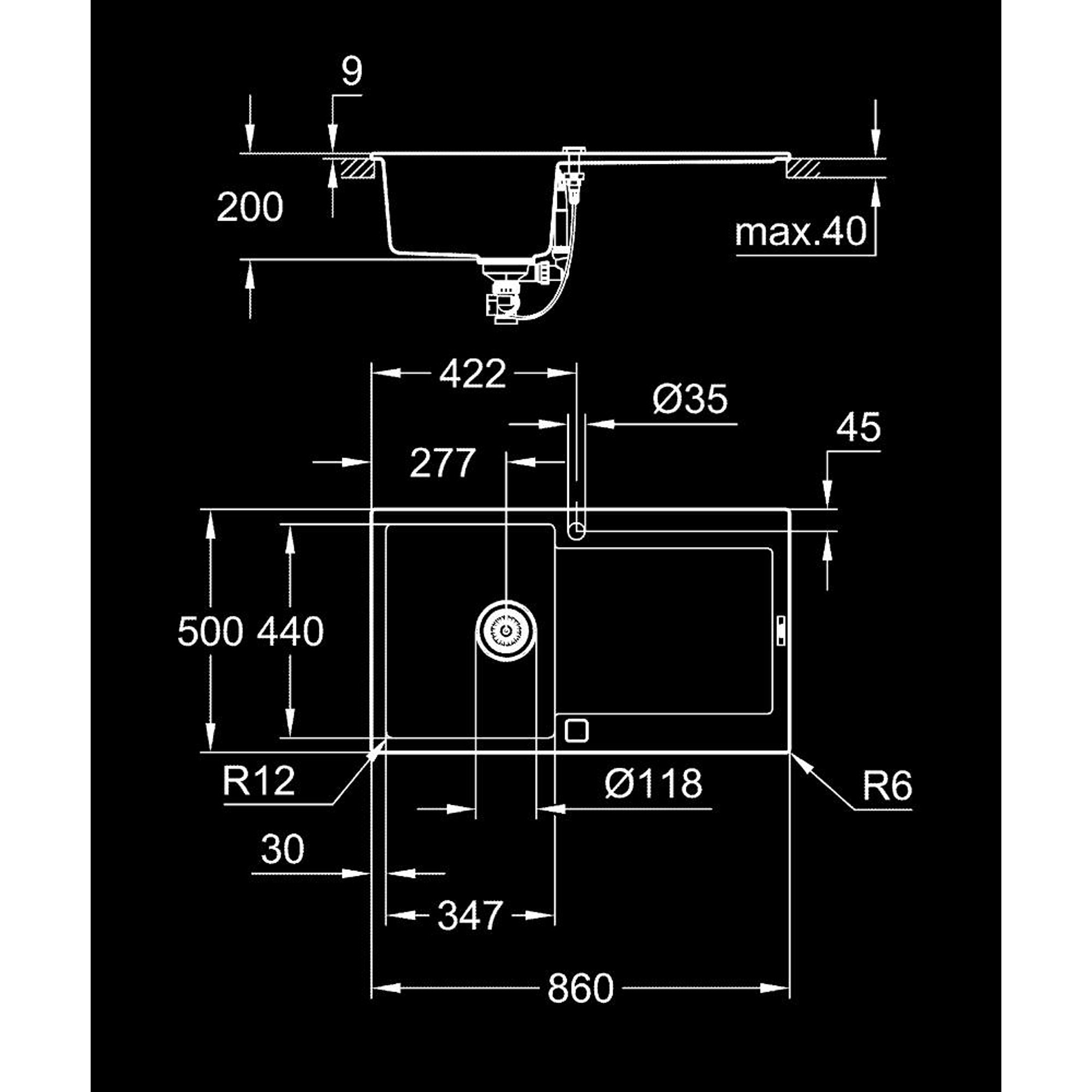 Grohe K500 Damlalıklı Kompozit Eviye Siyah 31644AP0