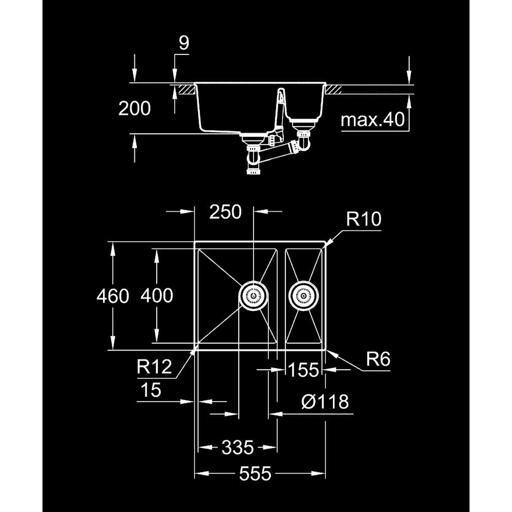 Grohe K500 Kompozit Eviye Siyah 31648AP0