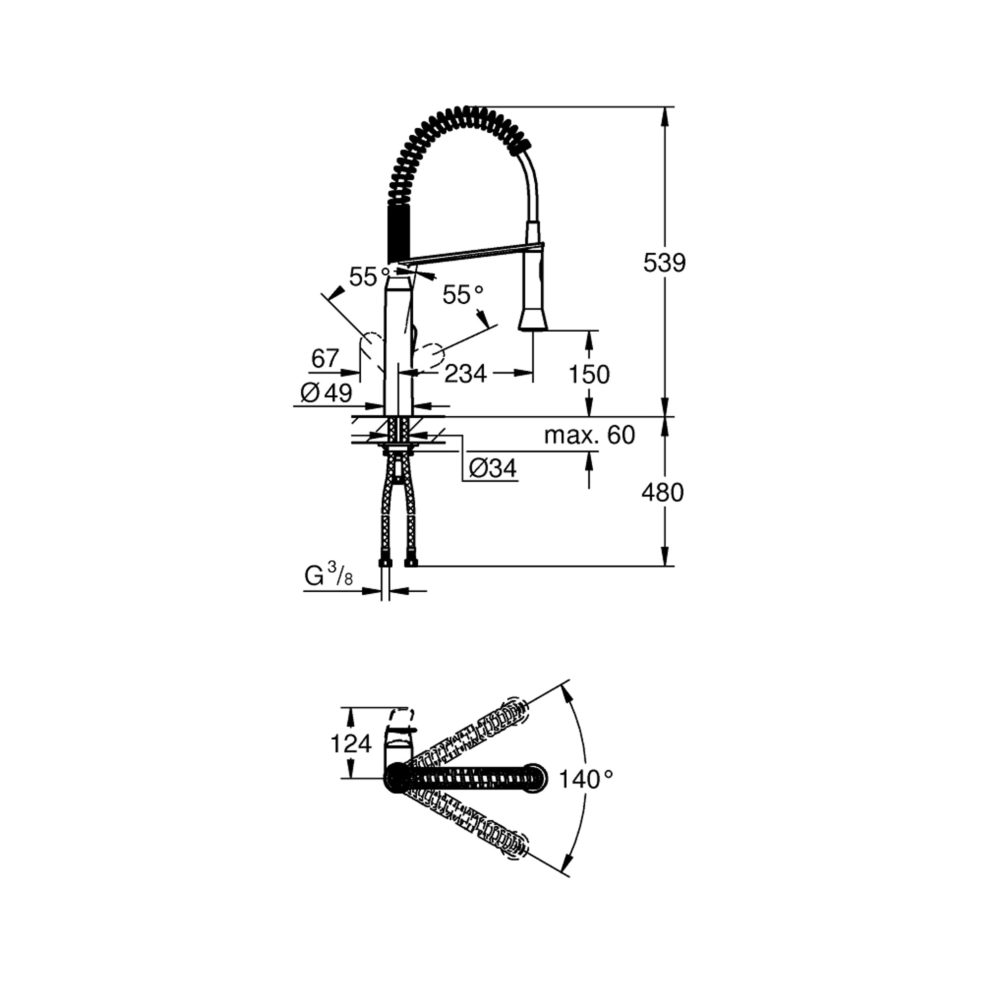 Grohe K7 Mutfak Bataryası Krom 31379000