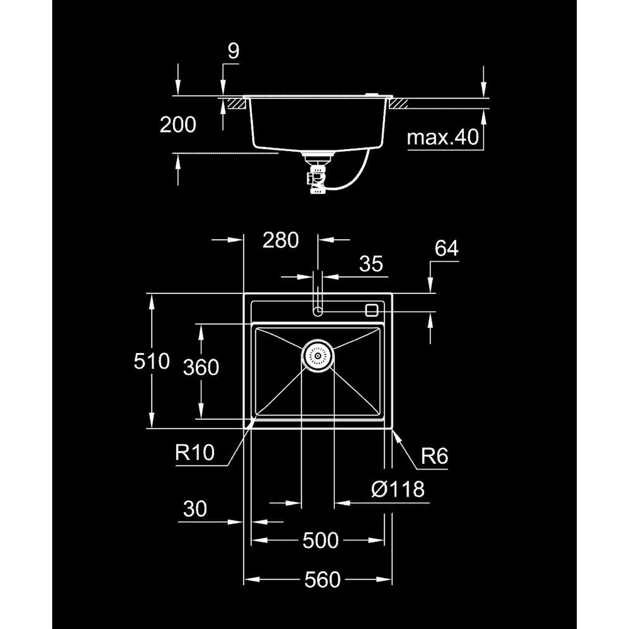 Grohe K700 Kompozit Eviye Siyah 31651AP0