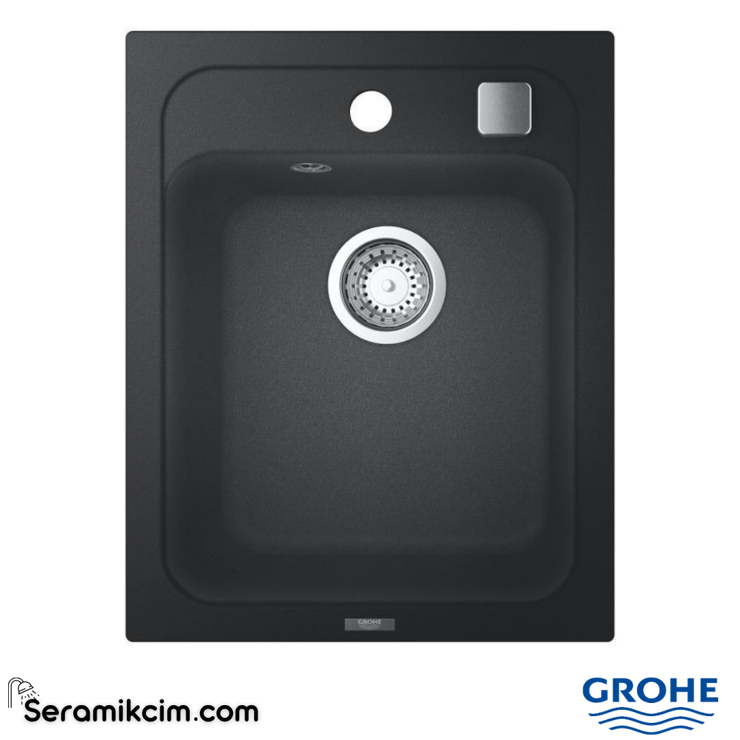 Grohe K700 Kompozit Tek Gözlü Eviye, Granit Siyah 31650AP0