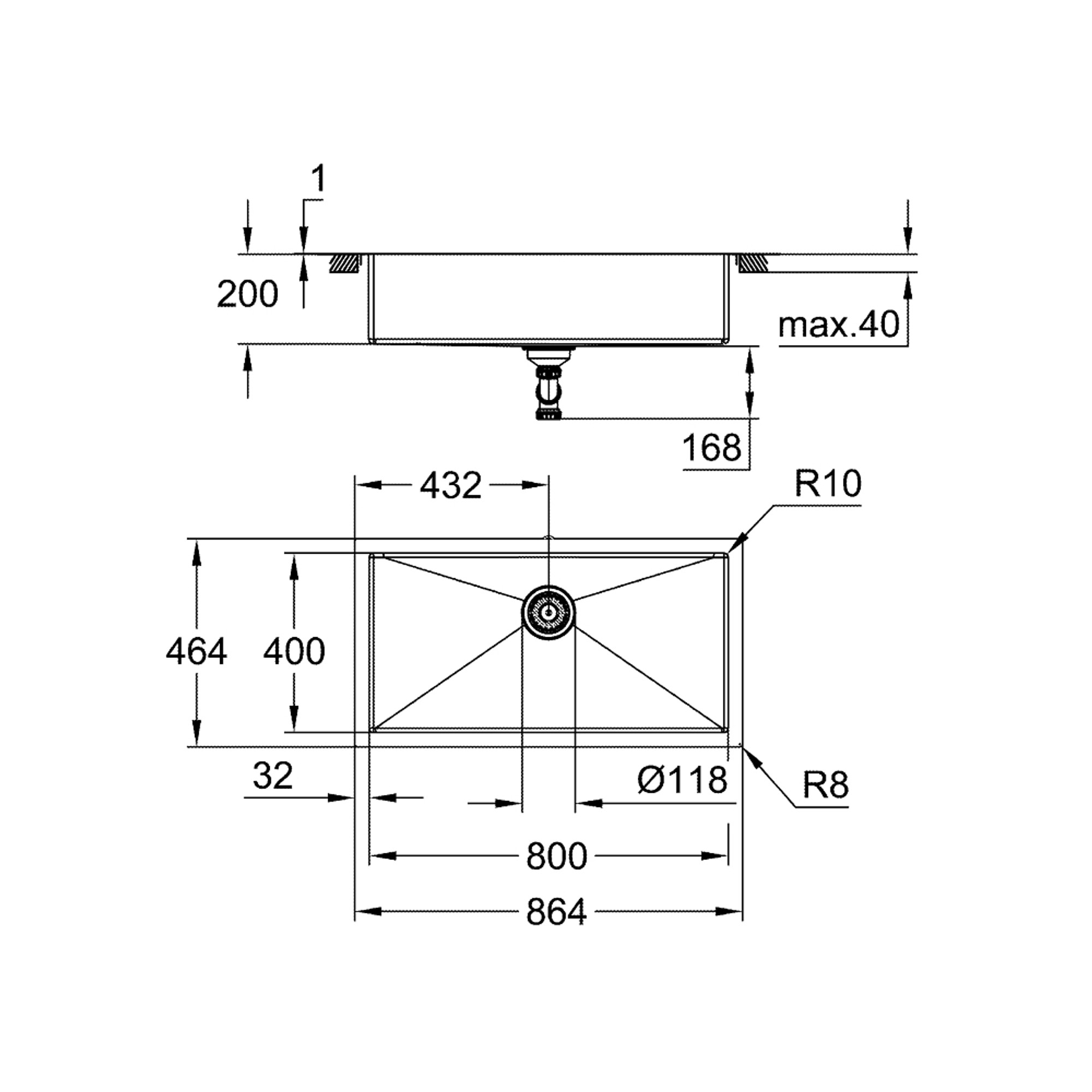 Grohe K700 Paslanmaz Çelik Eviye Paslanmaz Çelik 31580SD1