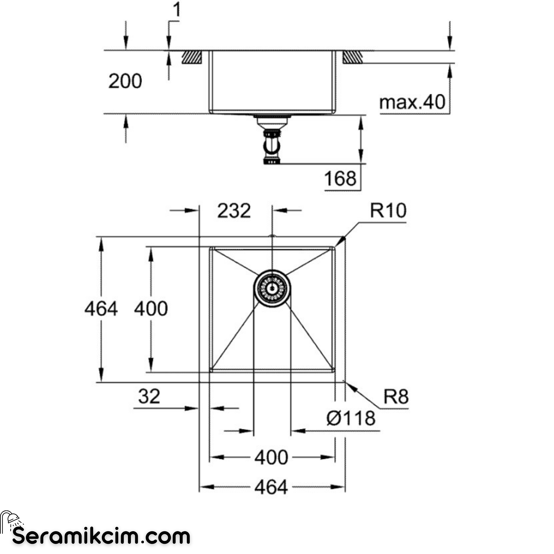 Grohe K700 Tek Gözlü Eviye, Paslanmaz Çelik, 46,4 cm 31578SD1