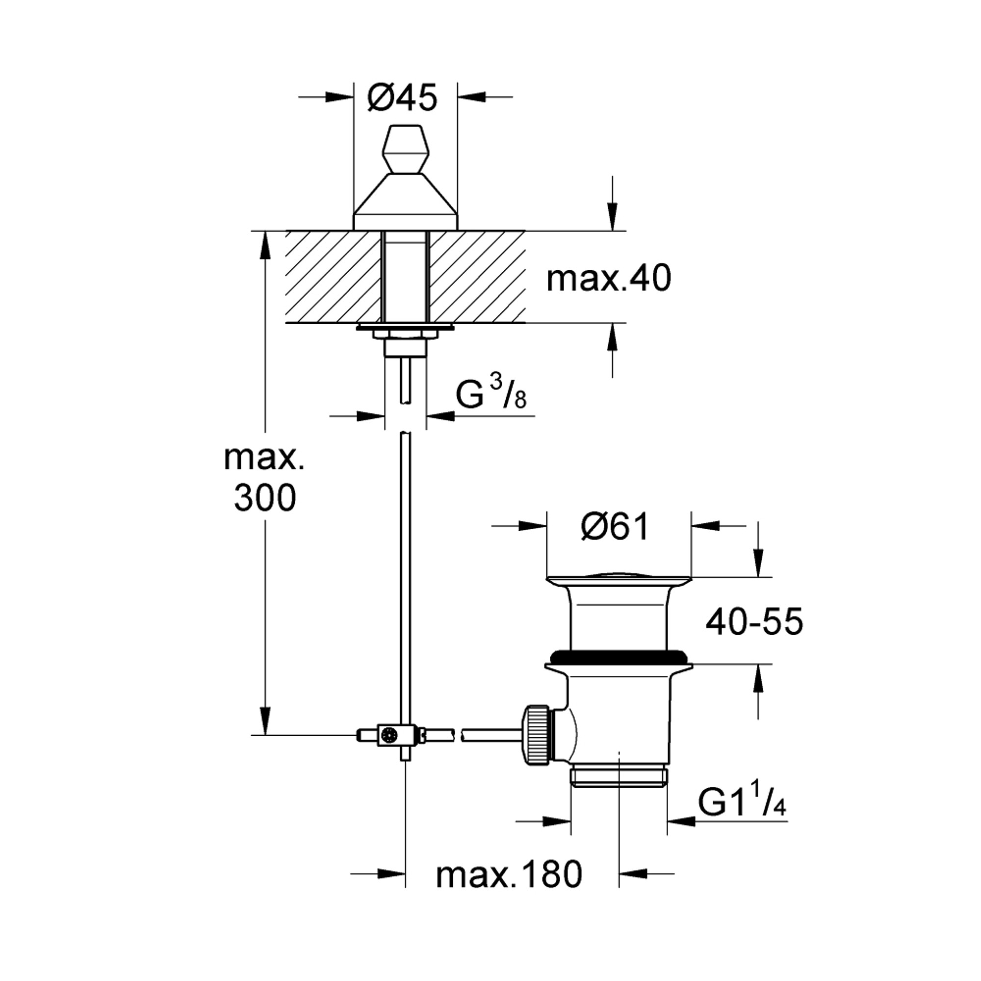 Grohe Kumandalı Gider Seti 1 1/4