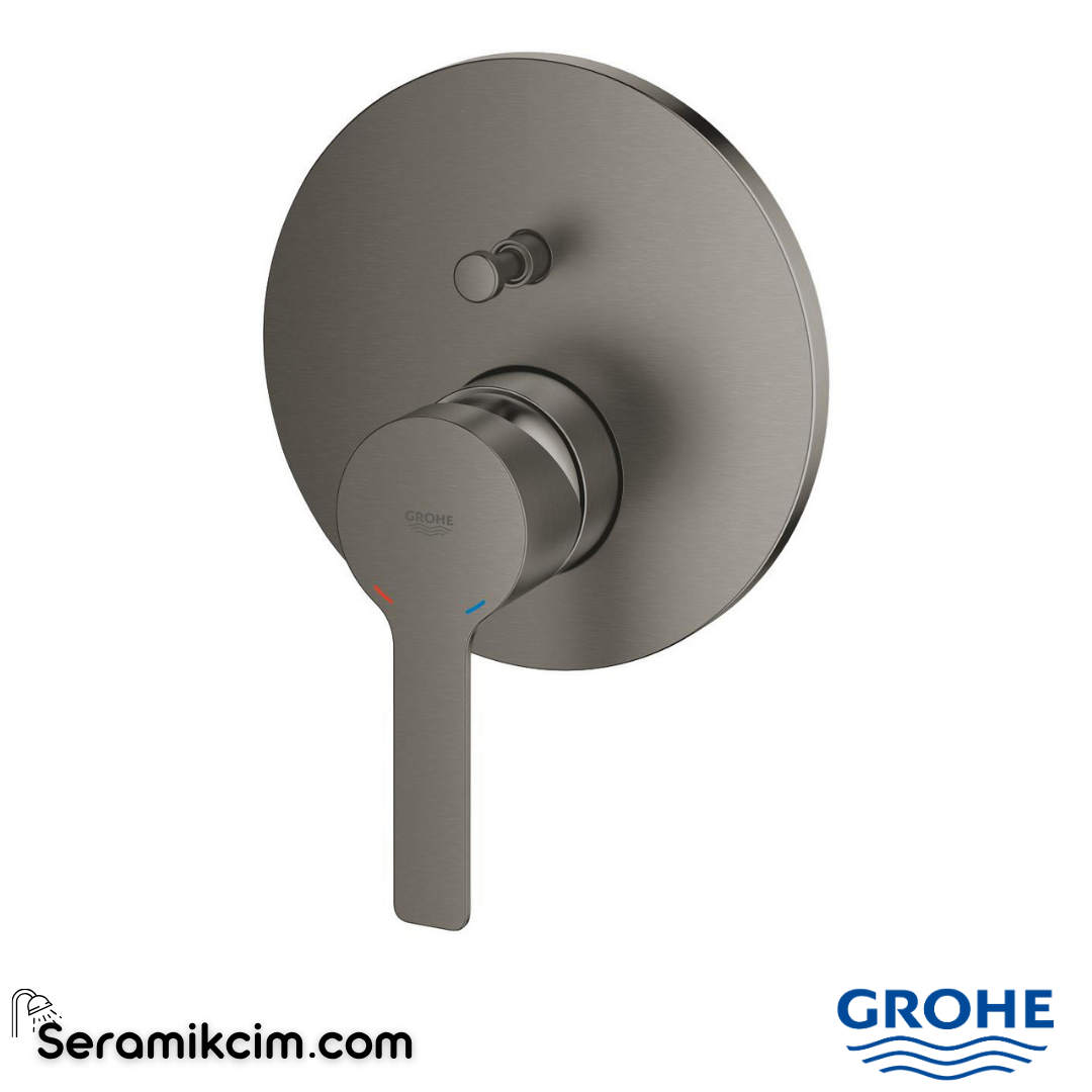 Grohe Lineare Ankastre Banyo/Duş Bataryası (Sıva Üstü Grubu), 2 Yollu, Fırçalı Sert Grafit 24064AL1