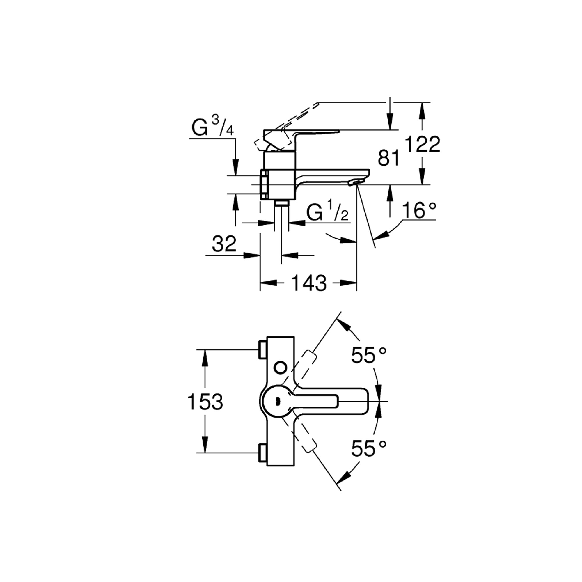 Grohe Lineare Banyo Bataryası Krom 23820001