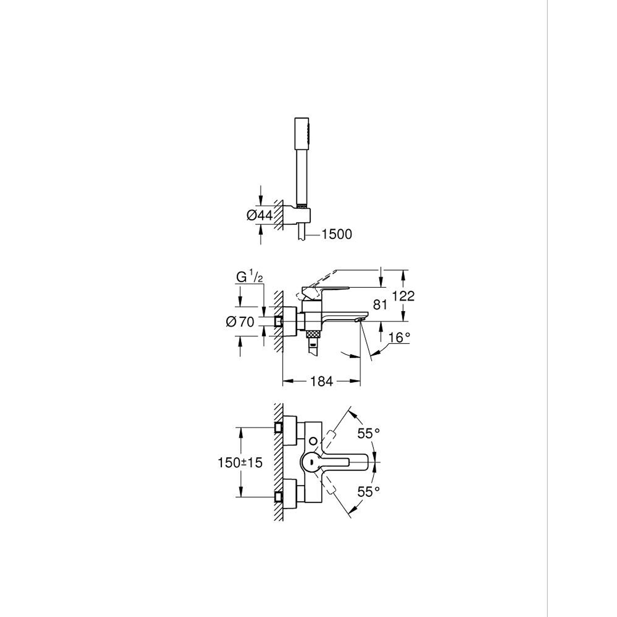 Grohe Lineare Banyo Bataryası ve El Duşu Takımı 33850001