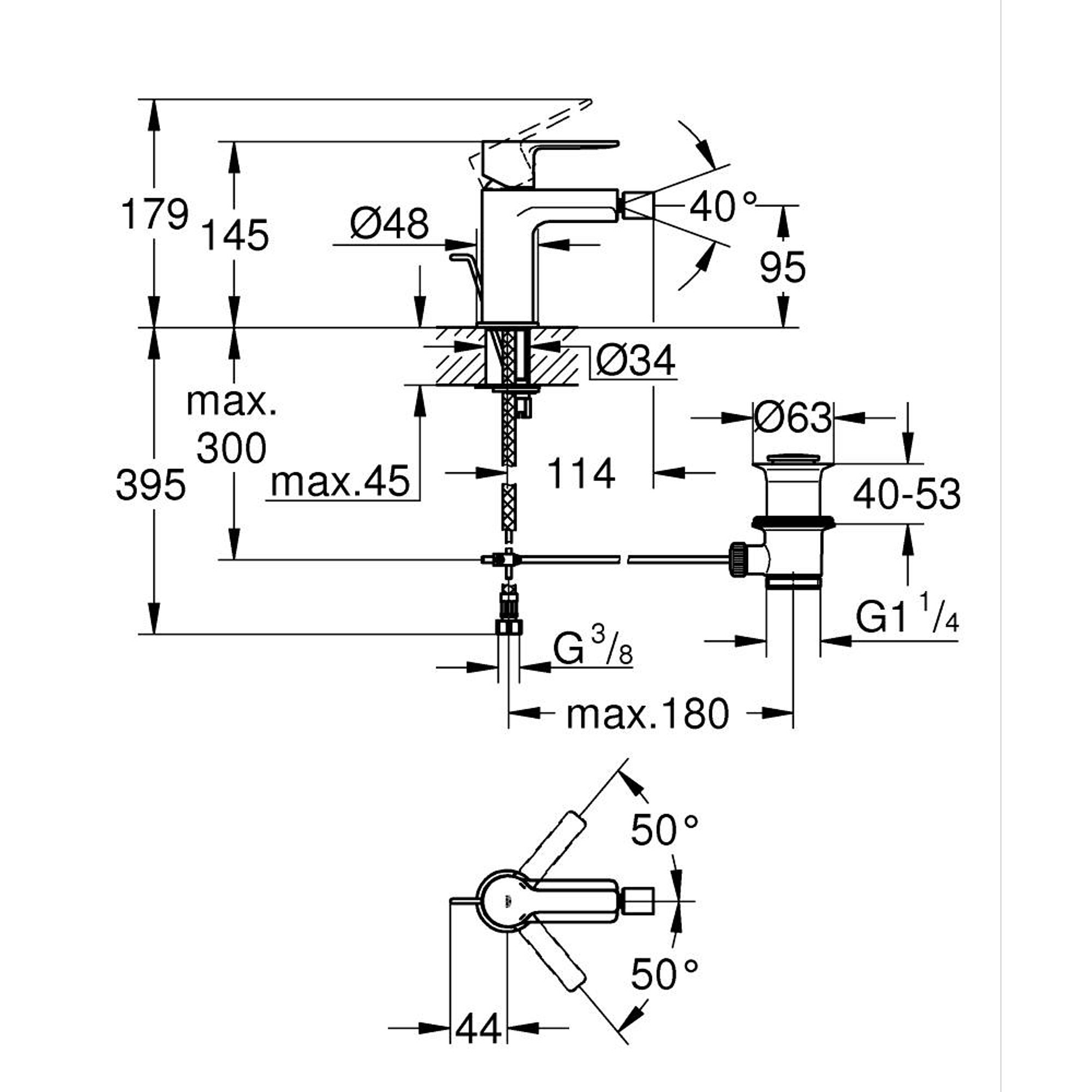 Grohe Lineare Bide Bataryası S Boy Paslanmaz Çelik 33848DC1