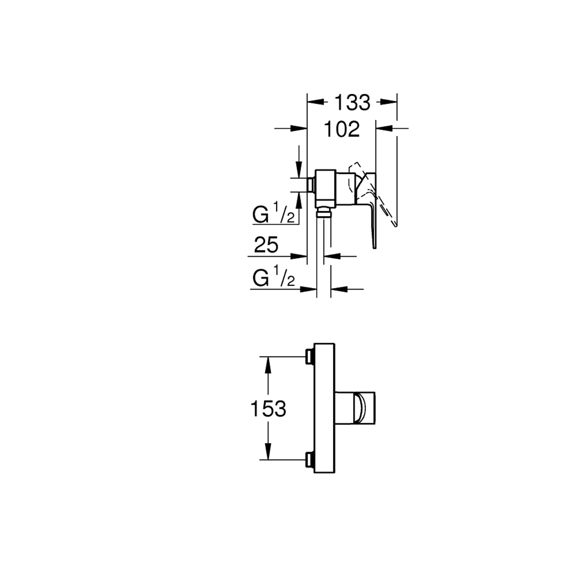 Grohe Lineare Duş Bataryası Krom 23821001