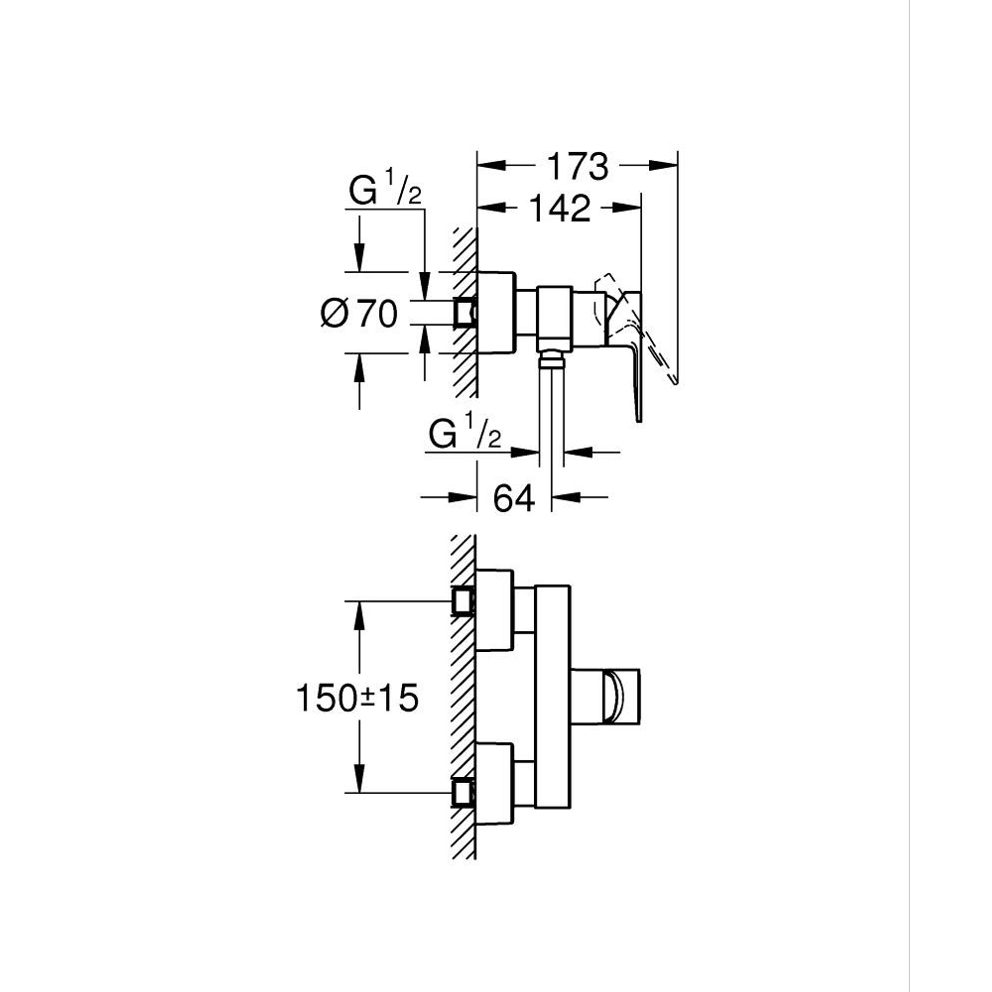 Grohe Lineare Duş Bataryası Paslanmaz Çelik 33865DC1