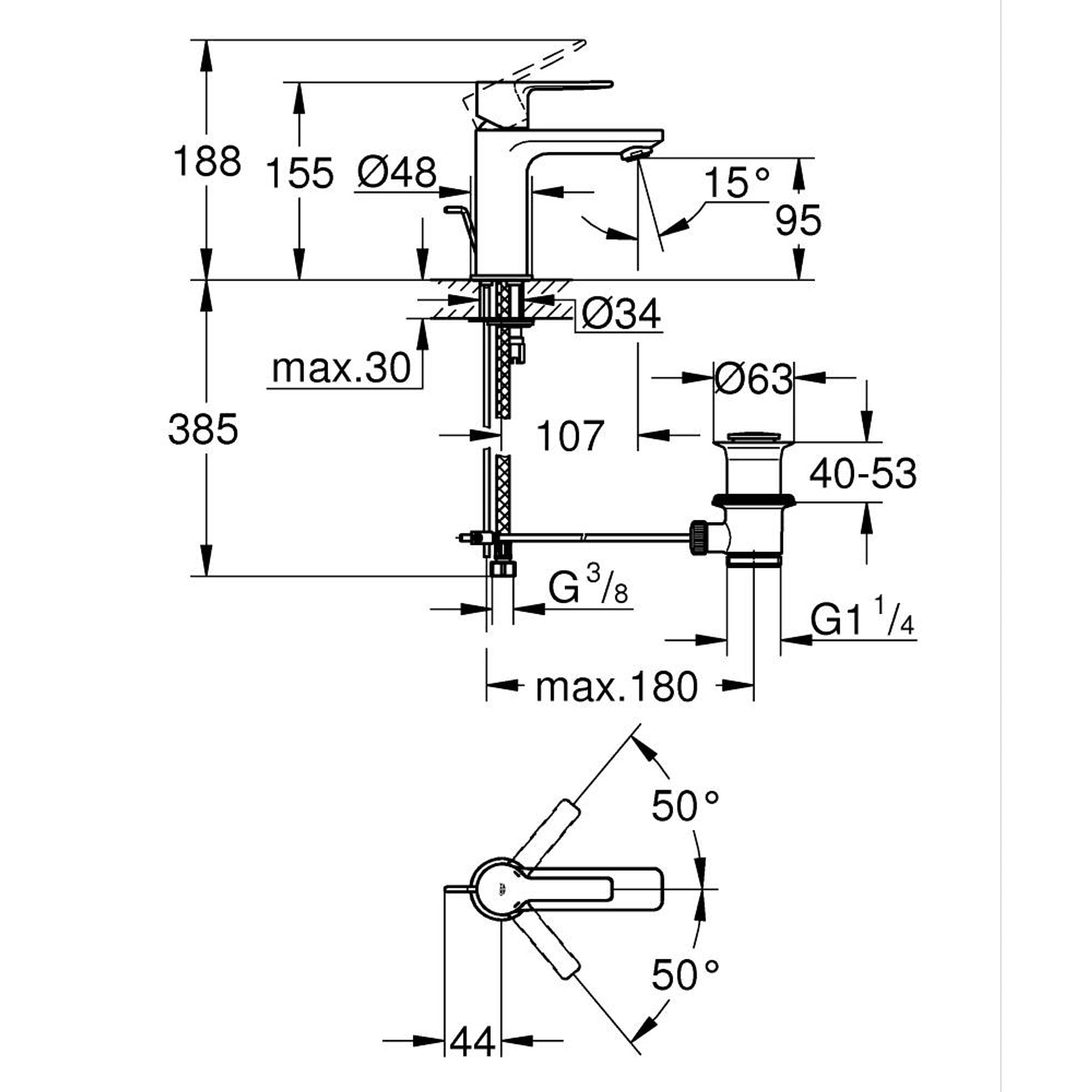 Grohe Lineare Lavabo Bataryası XS Boy Paslanmaz Çelik 32109DC1