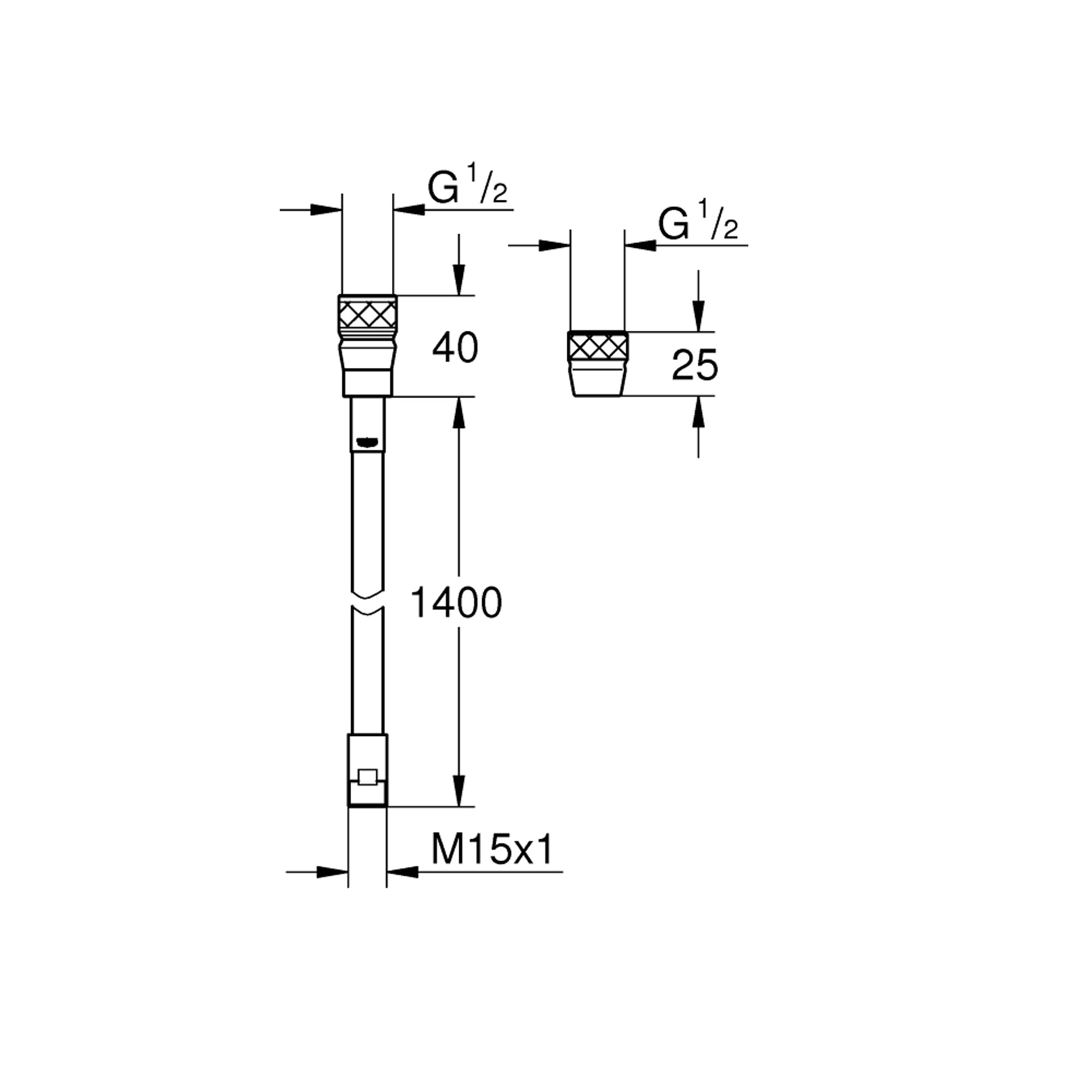 Grohe Metalflex Hortum Krom 46174000