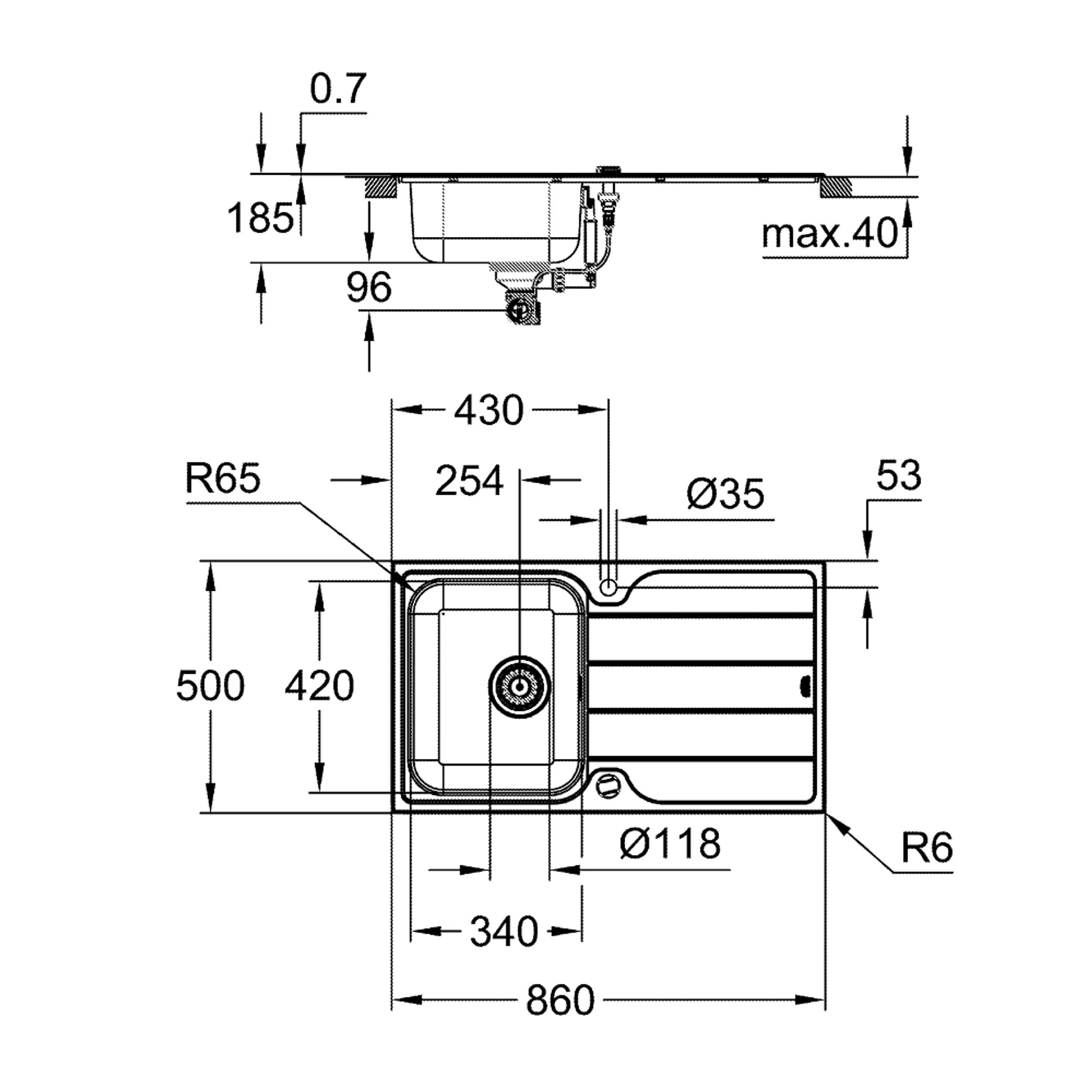 Grohe Minta Eviye ve Mutfak Bataryası Seti Paslanmaz Çelik 31573SD1