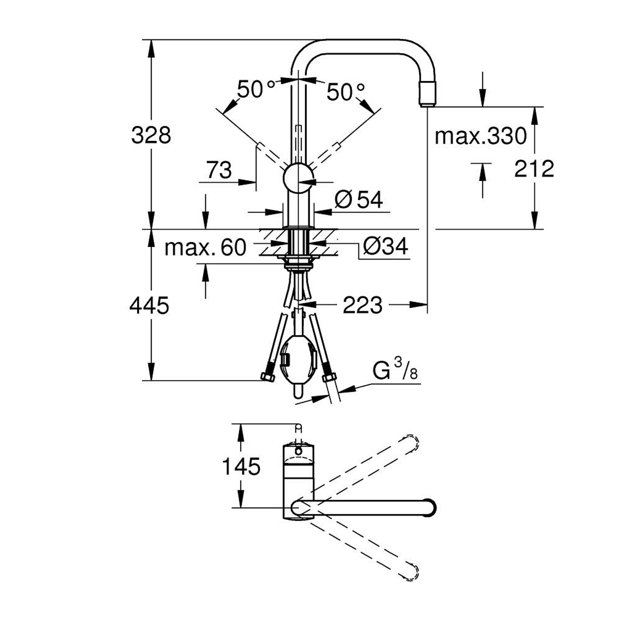 Grohe Minta Mutfak Bataryası Krom 32067000