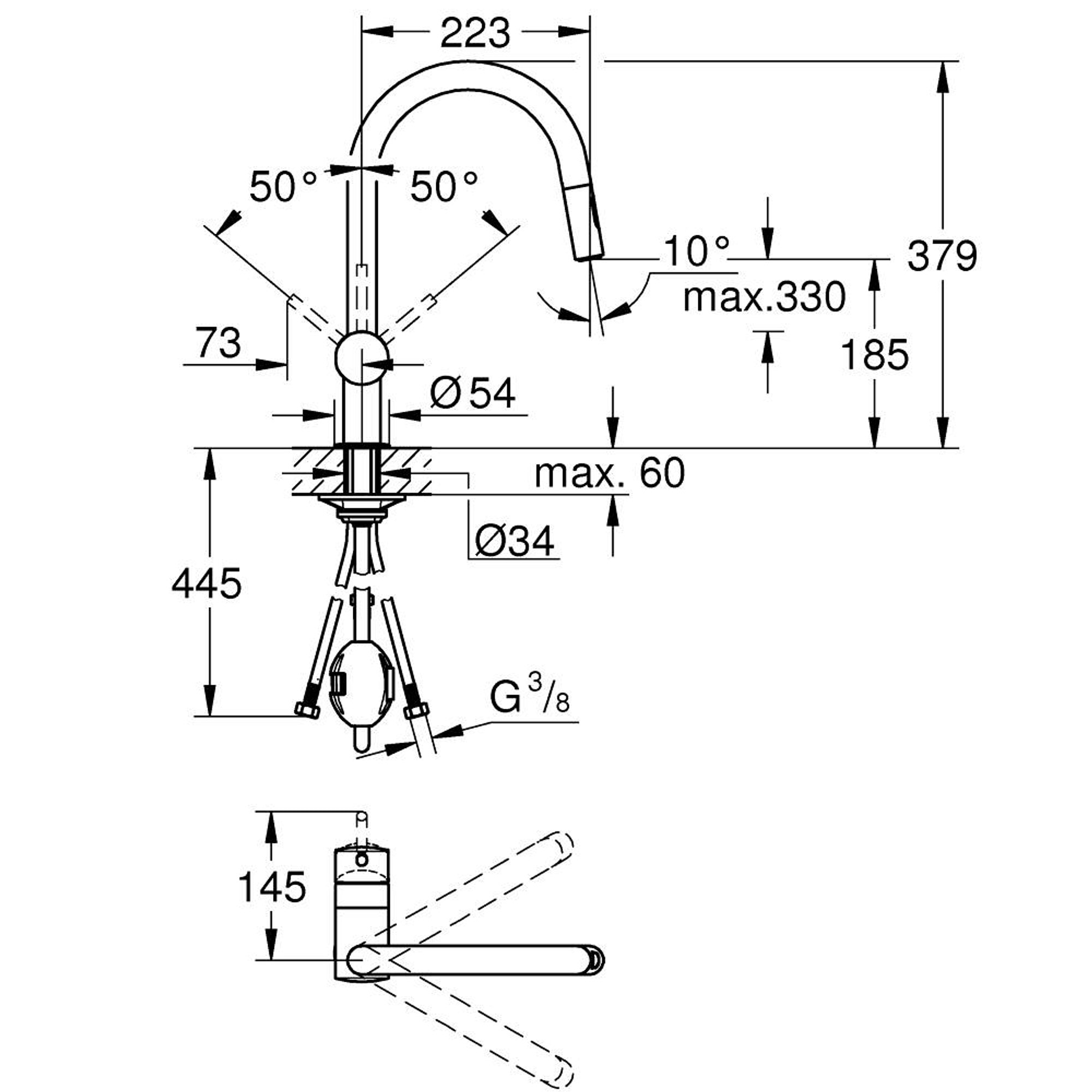 Grohe Minta Mutfak Bataryası Krom 32321002