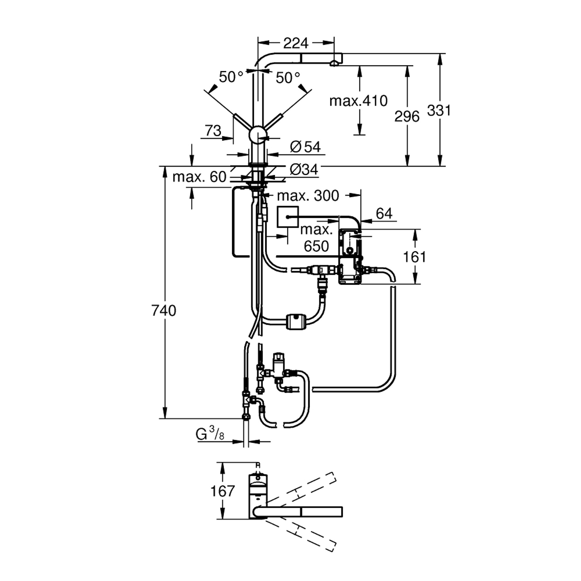 Grohe Minta Touch Elektronik Mutfak Bataryası Krom 31360001