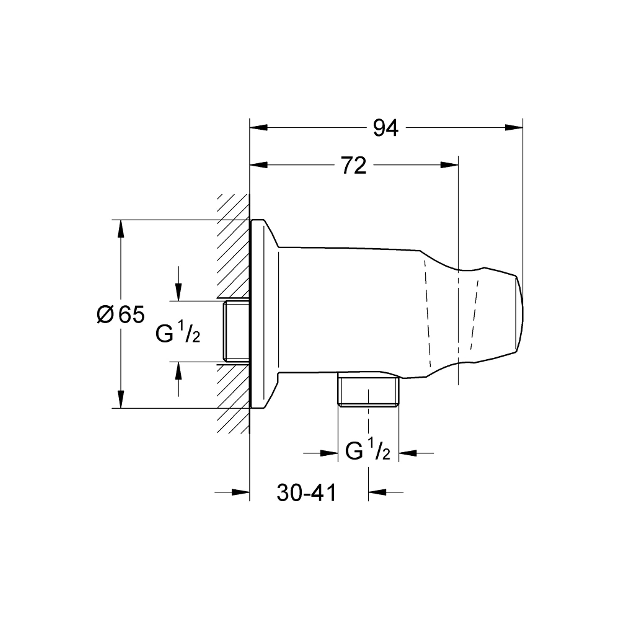 Grohe Movario Duş Çıkış Dirseği 1/2