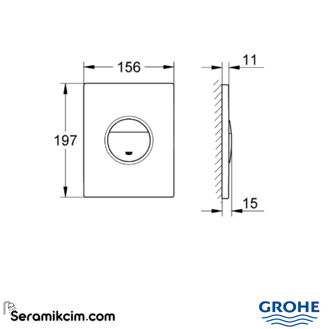 Grohe Nova Cosmopolitan Gömme Rezervuar Kumanda Paneli, Alp Beyazı