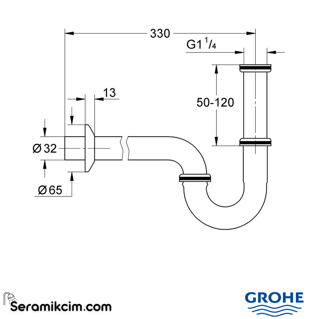 Grohe P Tipi Sifon Krom 28961000 - 28961000