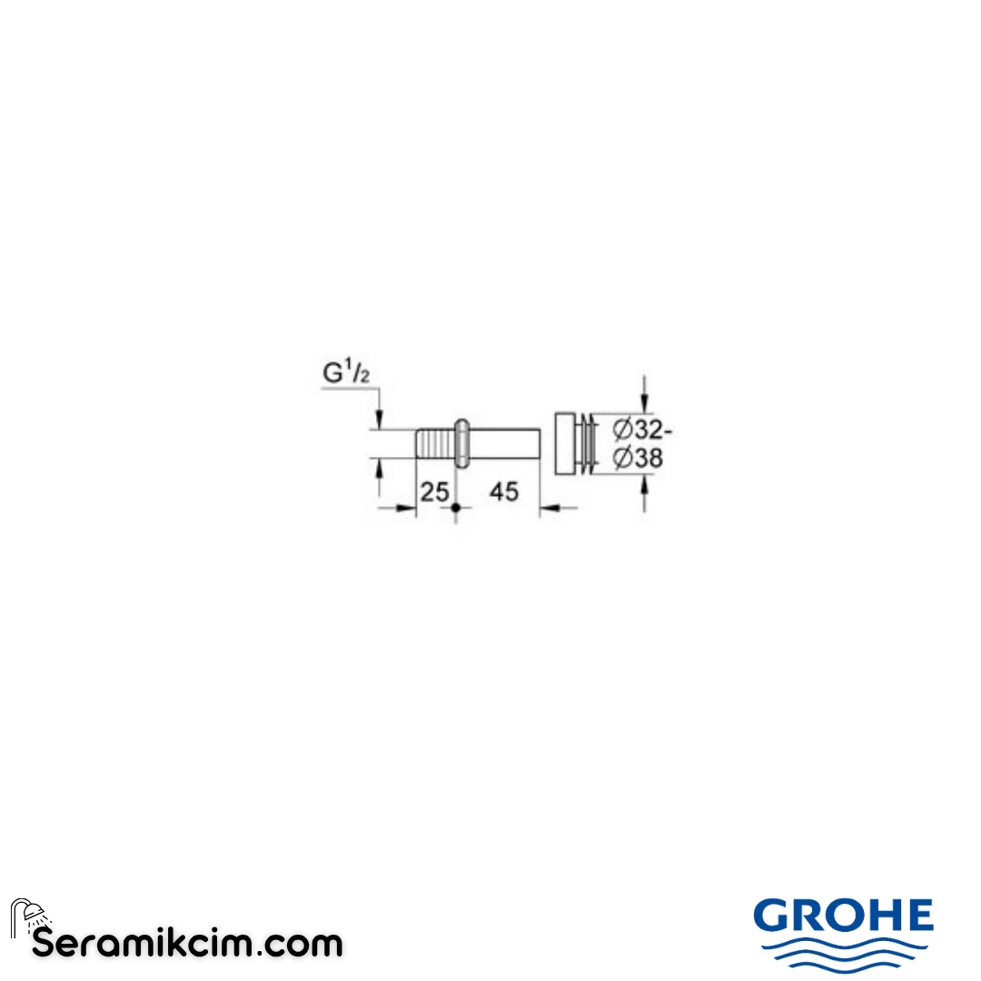 Grohe Pisuar İçin Temiz Su Giriş Adaptörü 37044000 - 37044000