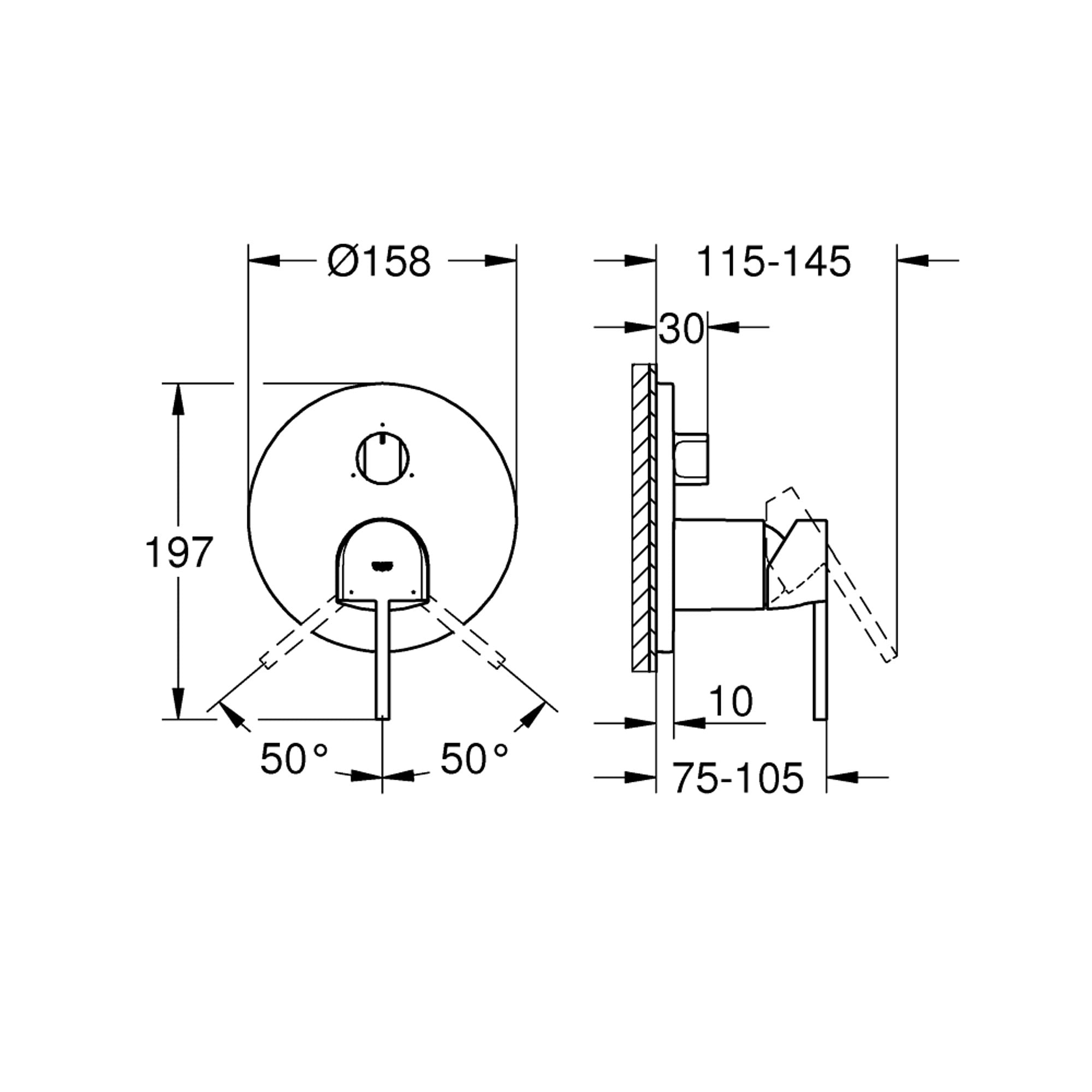 Grohe Plus 3 Yollu Yönlendiricili Batarya Paslanmaz Çelik 24093DC3