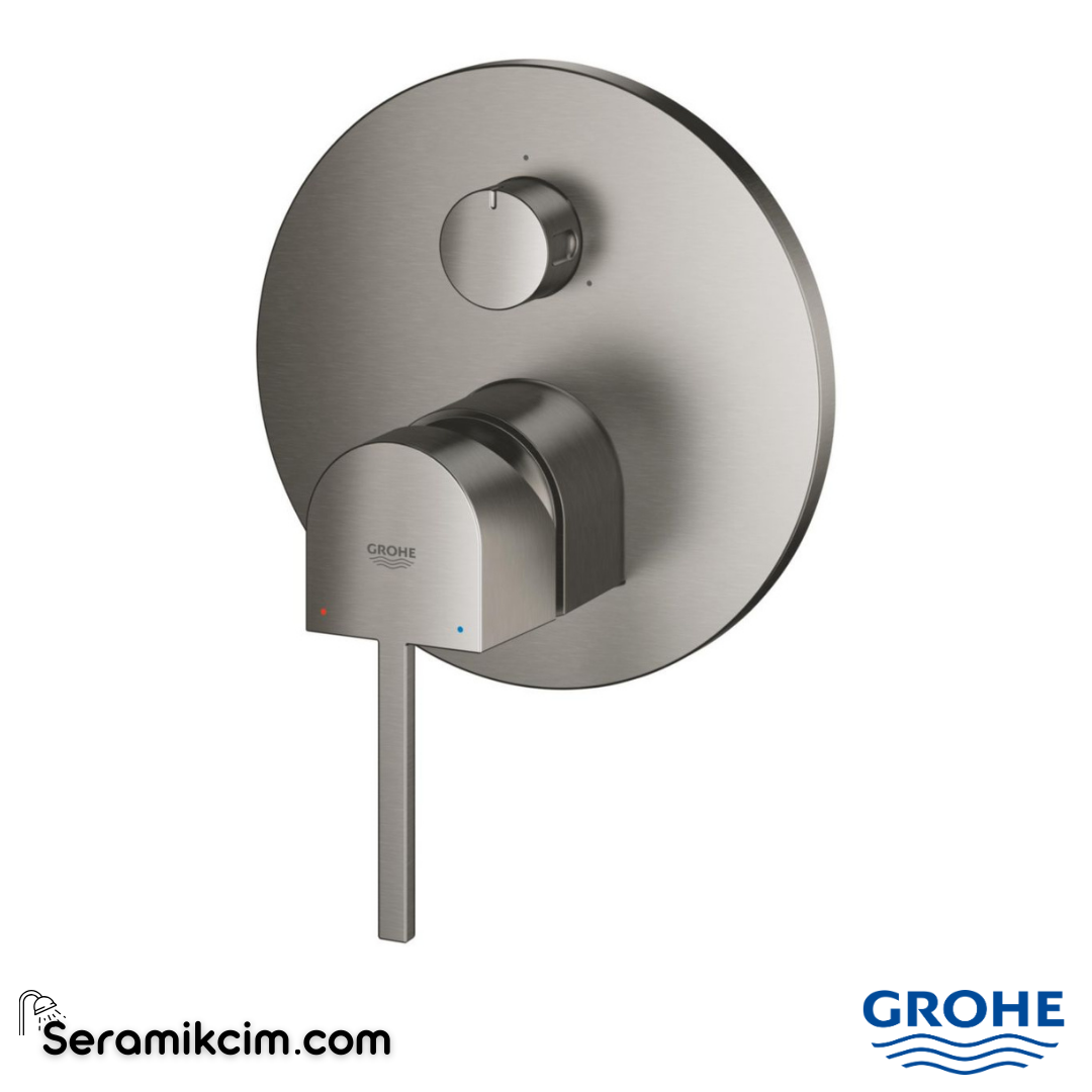 Grohe Plus Ankastre Banyo Bataryası (3 Yollu Sıva Üstü Grubu) Fırçalı Sert Grafit 24093AL3 - 24093AL3