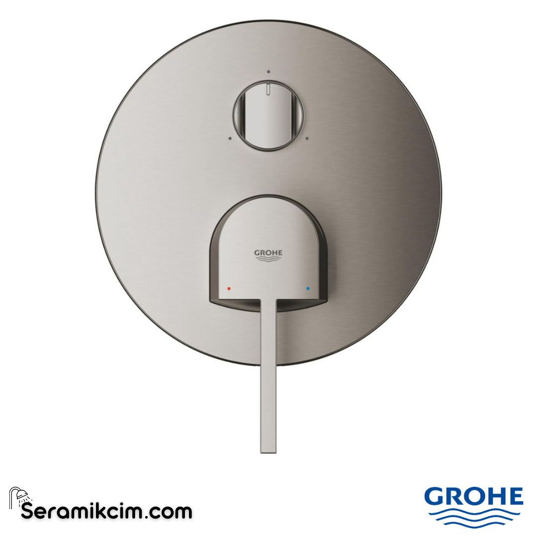 Grohe Plus Ankastre Banyo Bataryası (3 Yollu Sıva Üstü Grubu) Fırçalı Sert Grafit 24093AL3 - 24093AL3